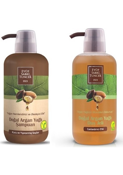 Doğal Argan Yağlı Şampuan 600 ml + Duş Jeli 600 ml