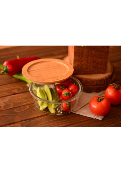 Lavi - Yuvarlak Bölmeli Cam Saklama Kabı 830 ml B0343 modelleri