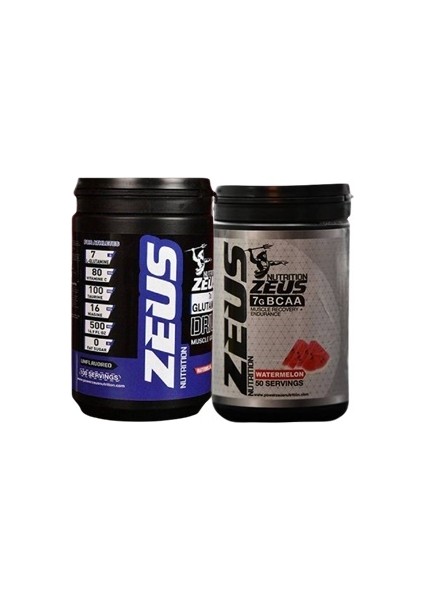 Zeus Nutrition Bcaa Recovery+ 500 gr  + Zeus Nutrition Glutamine 500 gr