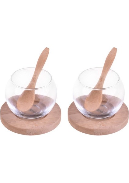 Rodica - Bambu Altlıklı Cam Sosluk 6 Parça - B1564