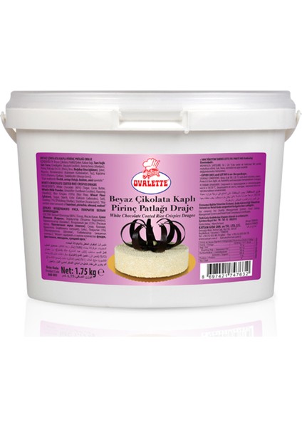 Ovalette Beyaz Çikolata Kaplı Pirinç Patlağı Draje 1750 gr