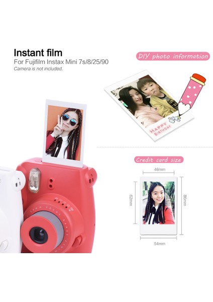 Instax Mini 20 Yaprak Beyaz Film Fotoğraf