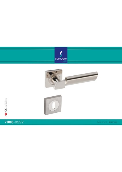 Lüx Zamak Kapı Kolu ( Wc ) Rozetli Linda Nikel-Saten fiyatları