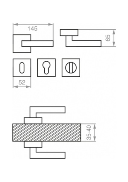 Lüx Zamak Kapı Kolu ( Wc ) Rozetli Linda Nikel-Saten modelleri