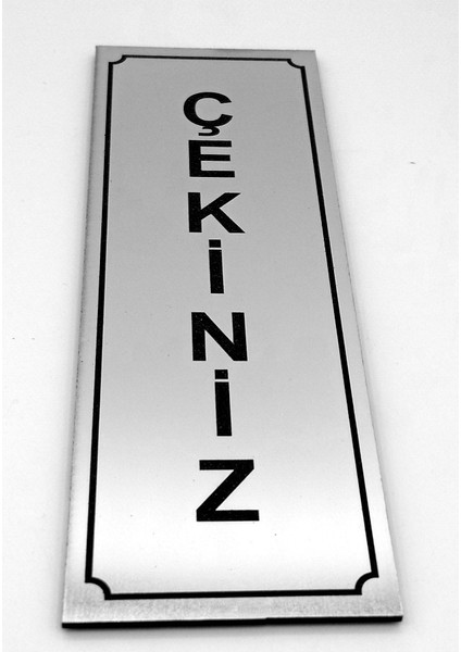 Itiniz Çekiniz Kapı Yönlendirme Levhası Takım 2 Adet 5 cm x 15 cm