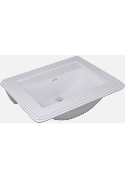 Villeroy Boch  VB710263R1 Hommage Dikdörtgen Gömme Lavabo Alpin Beyaz Ceramicplus Tek Batarya Delikli 63X52,5