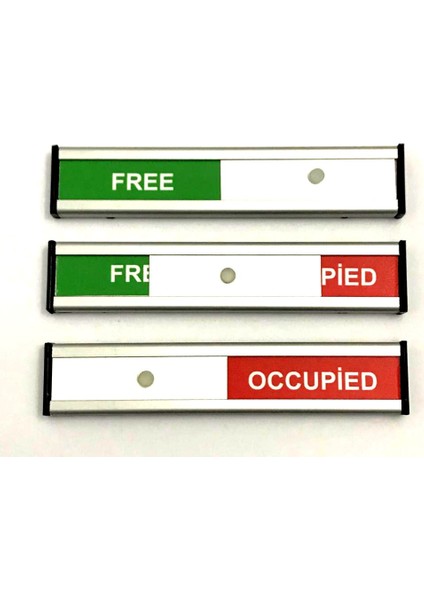 Free- Occupied Tabelası Kapı Isimliği Yönlendirme Levhası Sürgülü
