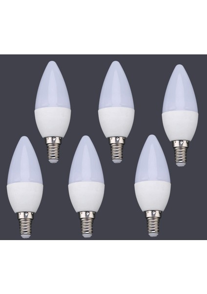 3 Adet 7 Watt E14 Ince Duy Beyaz Işık Mum Buji LED Ampul Tasarruflu Avize Ampul