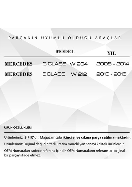 Alpha Auto Part Mercedes W204 - W212 Için Güneşlik Ayna Kapağı - Bej