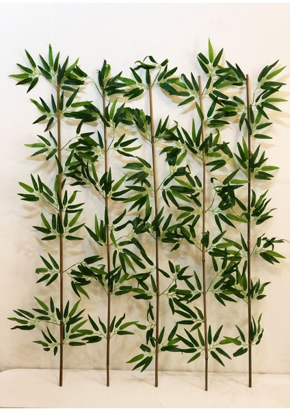 Yapay Yapraklı Dekoratif Bambu Çubuğu 150 cm 5 Adet