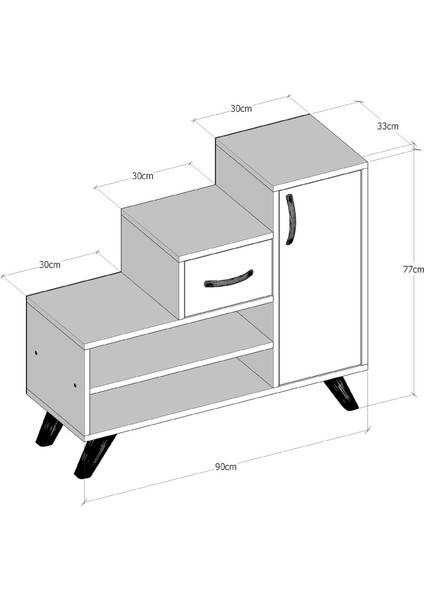 Retro Ayakkabı Dolabı Beyaz modelleri