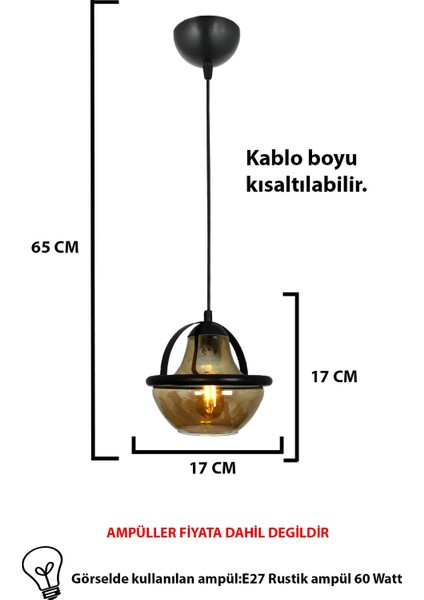 Jupiter Tekli Siyah Lüks Özel Tasarım AVIZE-(2044-F)