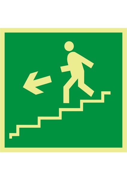 Fotolümen Sol Aşağı Merdiven (Resim) 2.6 mm PVC Uyarı Levhası 20 x 20 cm