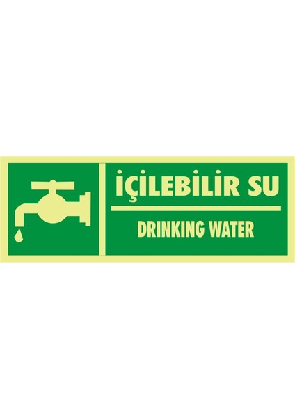Fotolümen Içilebilir Su / Driking Water (Kendinden Yapışkanlı Etiket) 10 x 30 cm