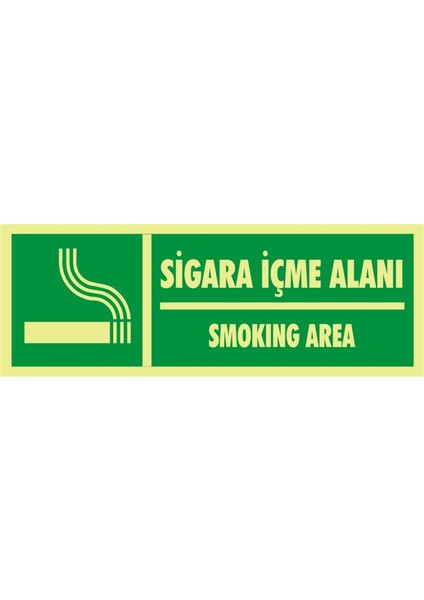 Fotolümen Sigara Içme Alanı / Smoking Area 2.6 mm PVC Uyarı Levhası 10 x 30 cm