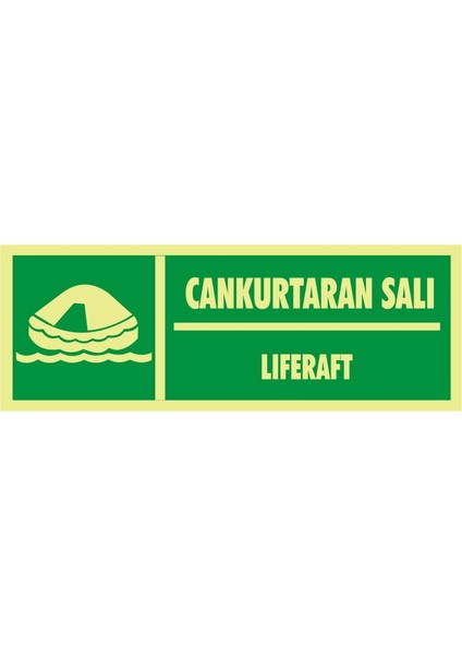 Fotolümen Cankurtaran Salı / Liferaft 2.6 mm PVC Uyarı Levhası 10 x 30 cm