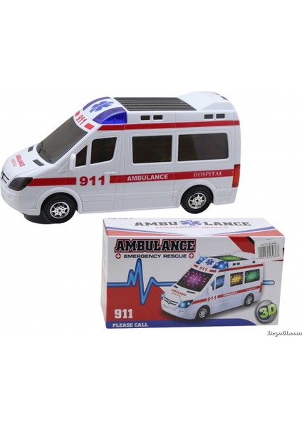 3D Işıklı Sirenli Çarp Dön Sensörlü Ambulans