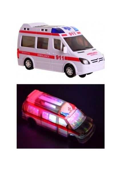 3D Işıklı Sirenli Çarp Dön Sensörlü Ambulans