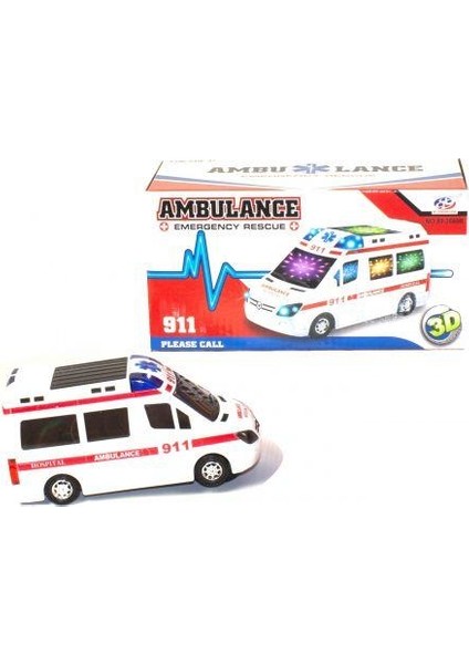 3D Işıklı Sirenli Çarp Dön Sensörlü Ambulans