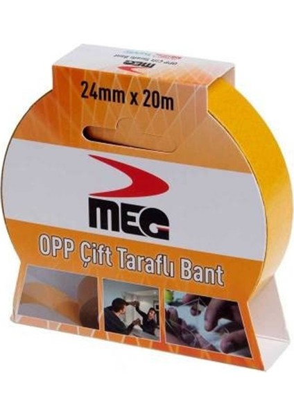 Opp Çift Taraflı Bant 24 mm x 20 mt