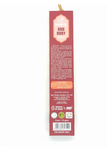 Oud Ruby Naturel Çubuk Tütsü