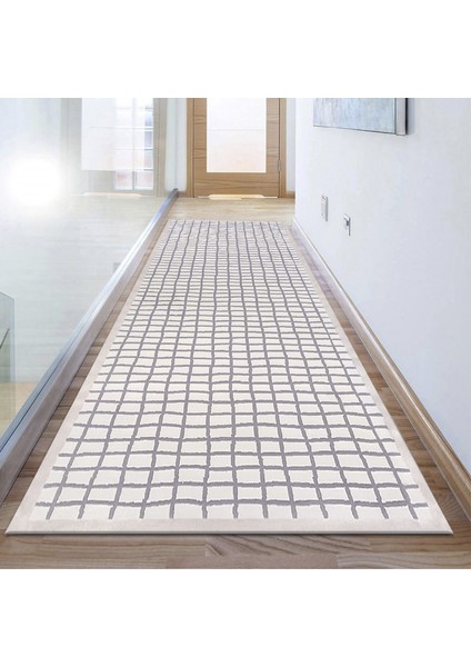 Halı Tarz 4929A 80 x 150 cm Gri Beyaz Kesme Halı