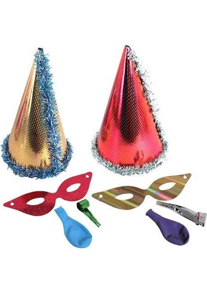 2 Adet Yılbaşı Kotyon Set Kaynana Dili Gözlük Set Aile Seti