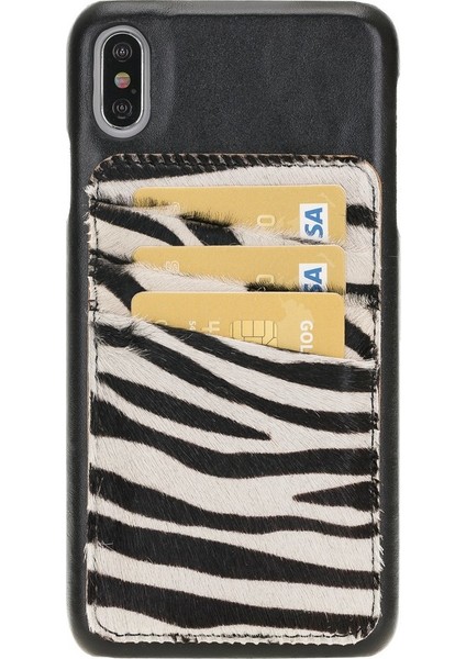 Uj-Det-Cc Deri Telefon Kılıfı iPhone Xs Max Rst1/zebra