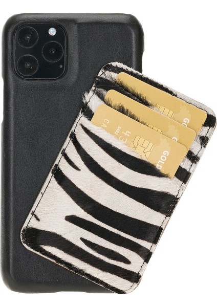 Uj-Det-Cc Deri Telefon Kılıfı iPhone 11 Pro Rst1/zebra