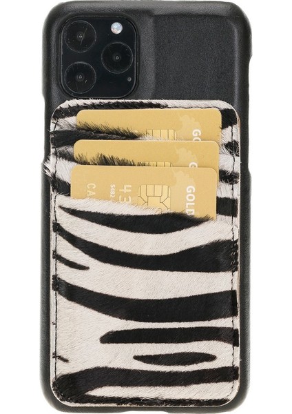 Uj-Det-Cc Deri Telefon Kılıfı iPhone 11 Pro Rst1/zebra