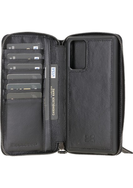 Mw Pouch Deri Telefon Kılıfı Samsung Note 20 Rst1 Siyah Rfıd
