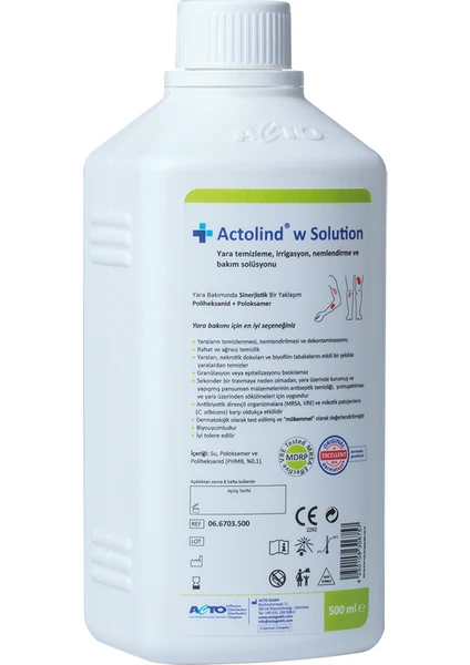 acı Bakım Solüsyonu Actolind W Solution 500 ml