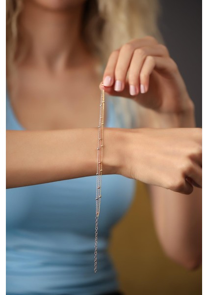 Kadın Üçlü Zincir Top Model Bileklik fiyatları