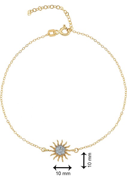 14 Ayar Altın Güneş Detaylı Kadın Bileklik modelleri