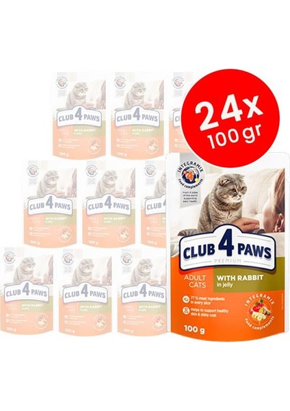 Premium Tavşanlı Pouch Kedi Konservesi 24X100 gr