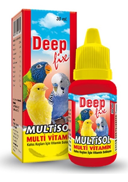Multisol Kafes Kuşlari Için Multivitamin Takviyesi 30 ml