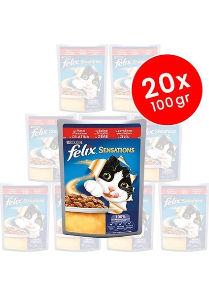 Sensations Sığır Etli Domatesli Yetişkin Kedi Konservesi 20X100 gr