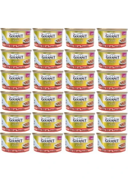 Gourmet Gold Sığır Etli ve Tavuklu Yetişkin Kedi Konservesi 85 gr x 24 Adet