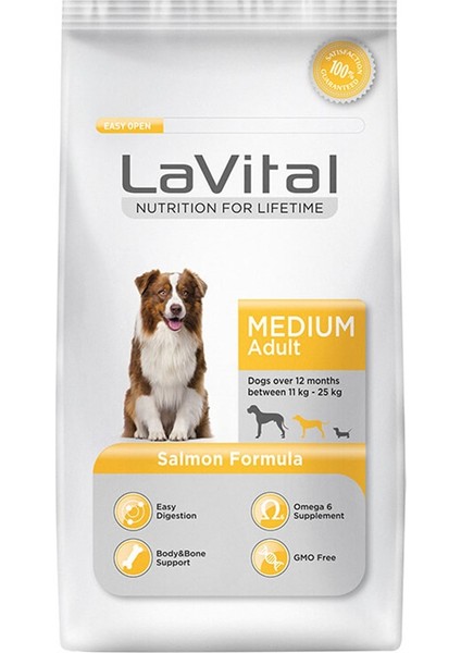Lavital Orta Irk Somonlu Yetişkin Köpek Maması 3 kg