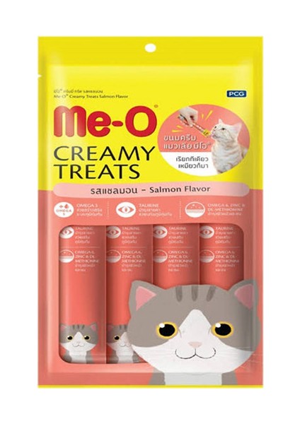 Me-O Kremalı Somonlu Kedi Sıvı Ödül Maması 4X15 gr