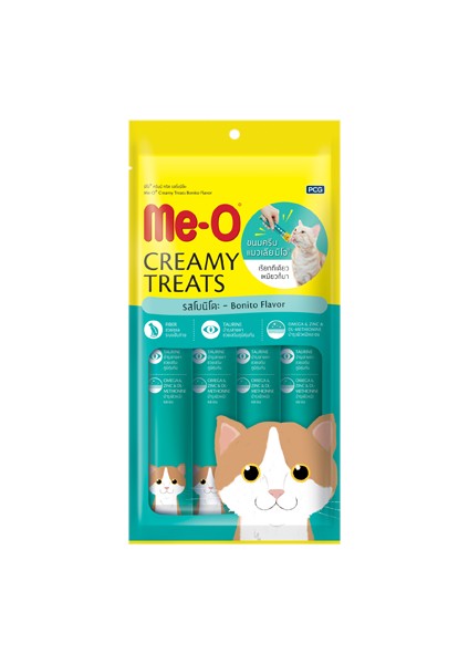 Me-O Kremalı Tavuklu ve Ciğerli Kedi Sıvı Ödül Maması 4X15 gr