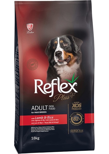 Reflex Plus Orta ve Büyük Irk Kuzu Etli Yetişkin Köpek Maması 18 kg