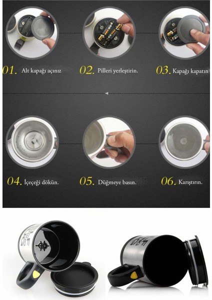 Karıştırıcı Özellikli Mikser Kupa Bardak Self Stirring Mug