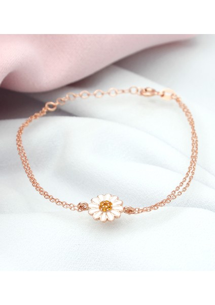 925 Ayar Gümüş Mineli Papatya Bileklik modelleri