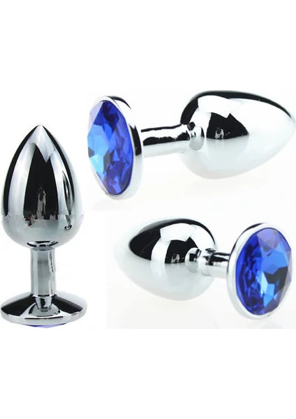 Perfect Lover Mor Taşlı Metal Anal Plug Large