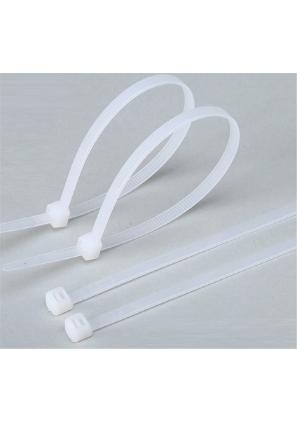 40cm x 4,8mm Plastik Cırt Kelepçe ( Kablo Bağı ) Saydam-Beyaz