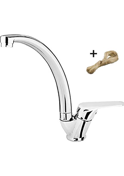 İlhan Kırmızı Kubar Çift Fonksiyonlu Mix Kuğu Banyo Lavabo Bataryası 40 mm Aç-Kapa Çift Girişli + Keten
