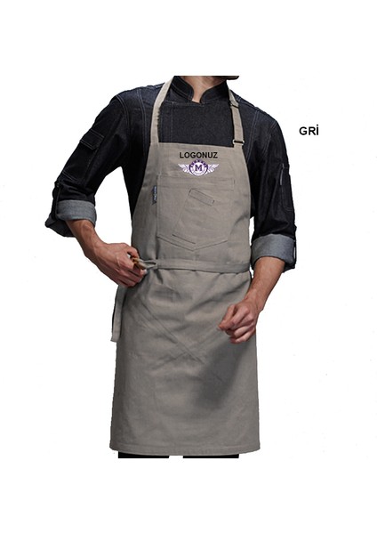 Nakışlı Mutfak Iş Önlüğü Yelek Barista Master Chef Garson Önlük