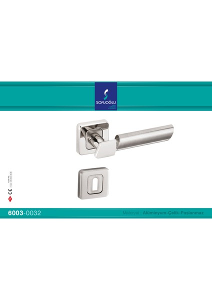 Linda Kapı Kolu ( Wc ) Kare Rozetli Saten-Nikel fiyatları