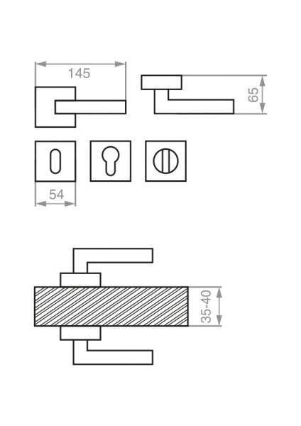 Linda Kapı Kolu ( Wc ) Kare Rozetli Saten-Nikel modelleri